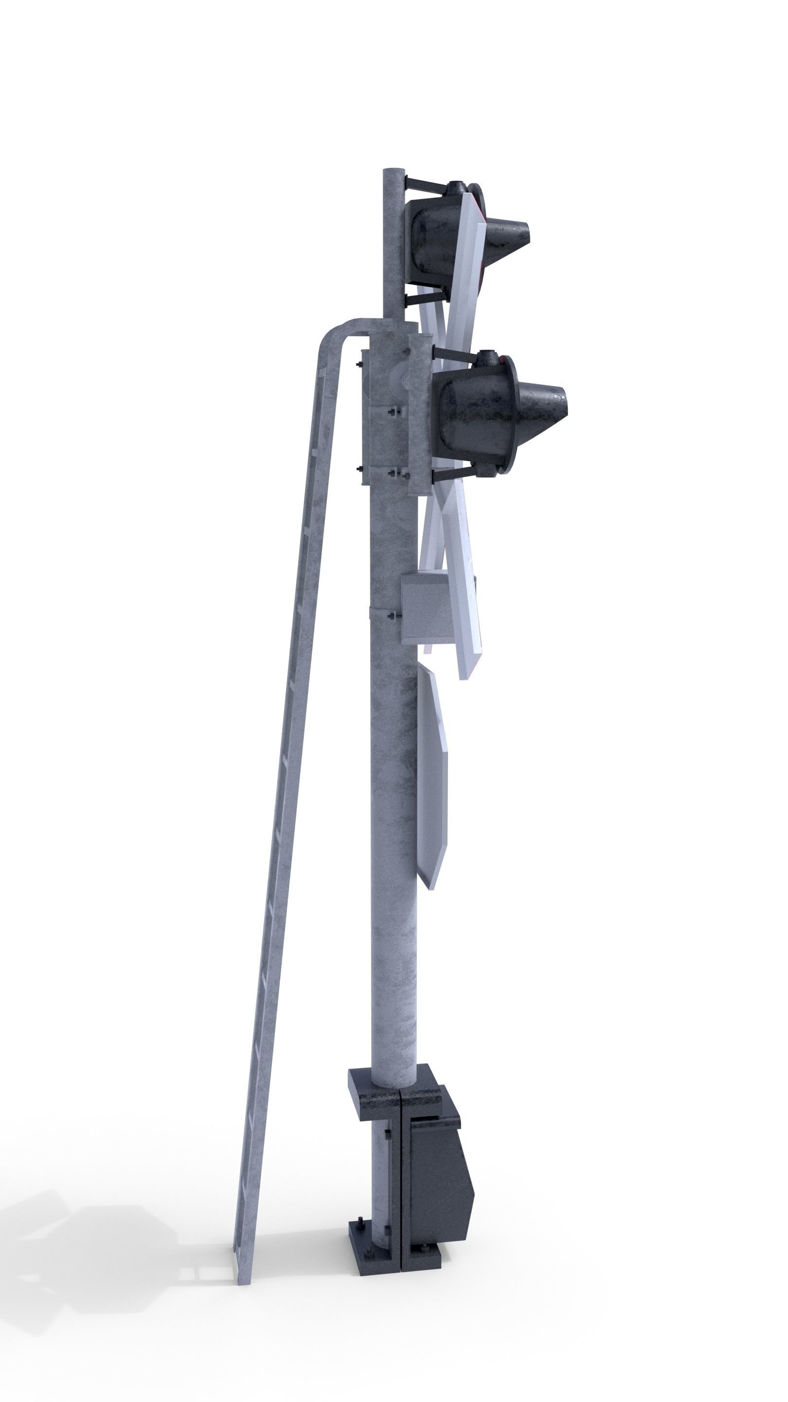 Rail Crossing Traffic Light 4 3D model_2