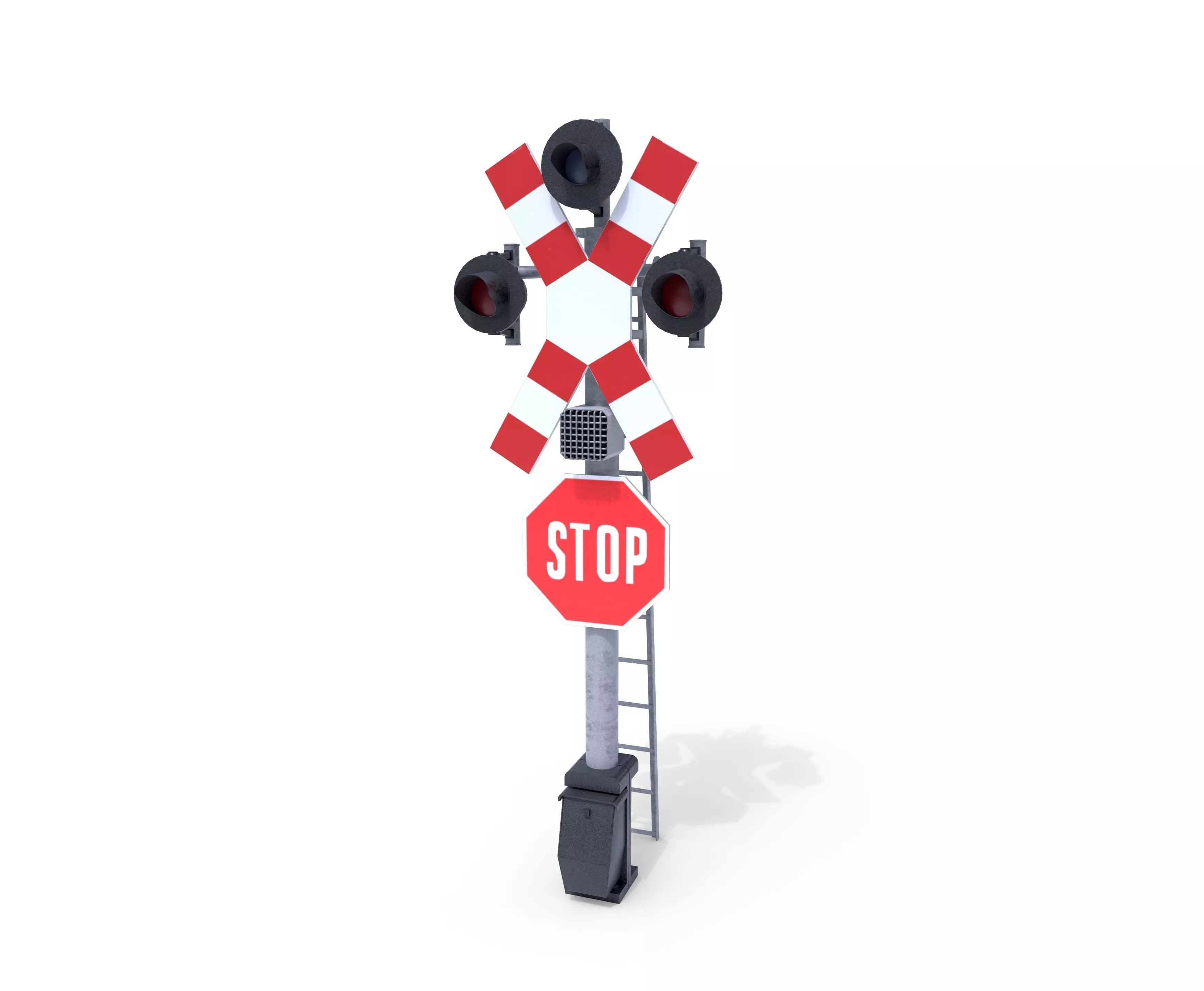 Rail Crossing Traffic Light 4 3D model_0