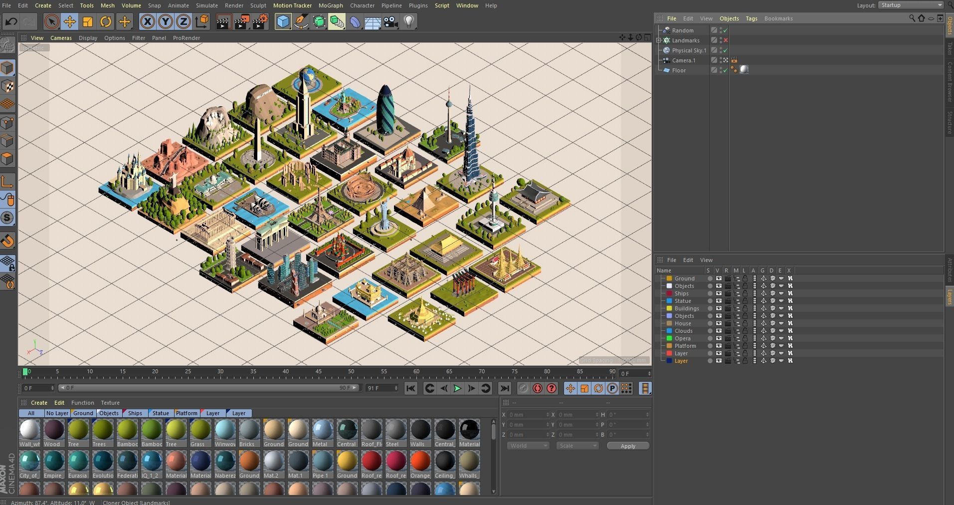 Polygonia Cartoon Low Poly Landmarks Mega Pack  Low-poly 3D model_41