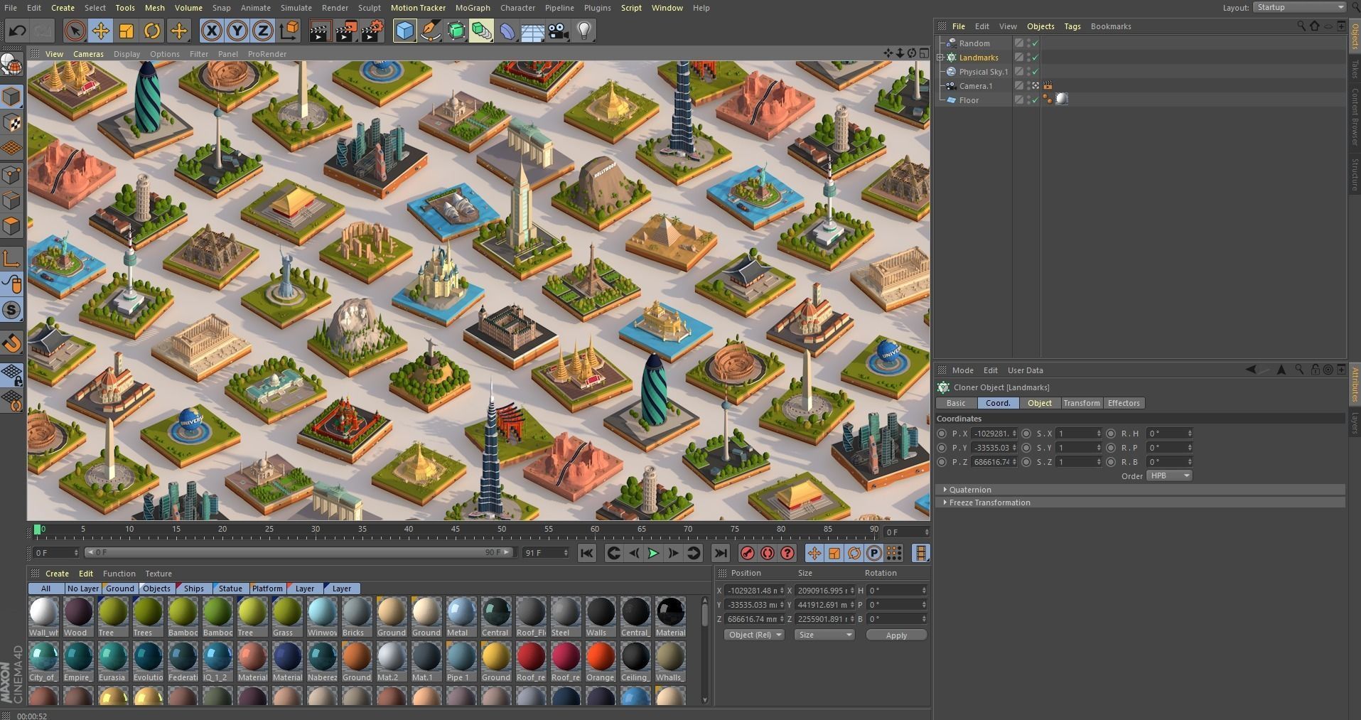 Polygonia Cartoon Low Poly Landmarks Mega Pack  Low-poly 3D model_40