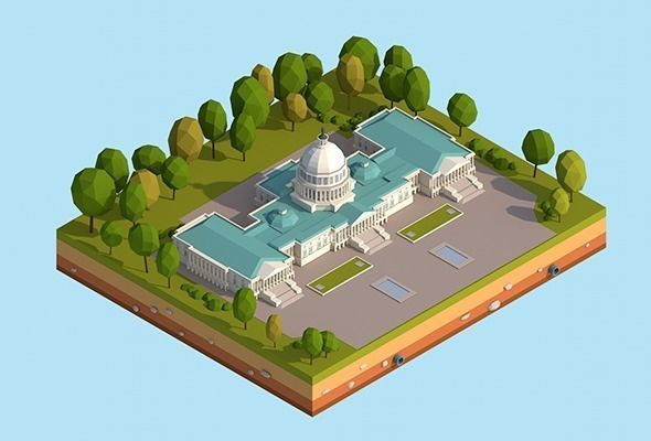 Polygonia Cartoon Low Poly Landmarks Mega Pack  Low-poly 3D model_35