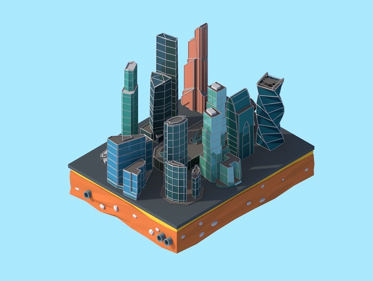 Polygonia Cartoon Low Poly Landmarks Mega Pack  Low-poly 3D model_24
