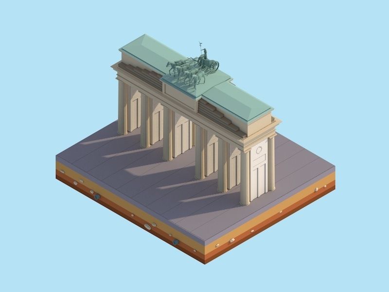 Polygonia Cartoon Low Poly Landmarks Mega Pack  Low-poly 3D model_13