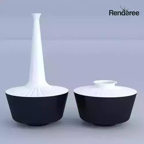 Decor Set White and Black 3D model