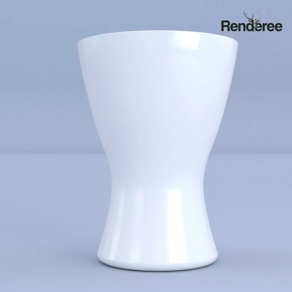 White Vase 3D model_0