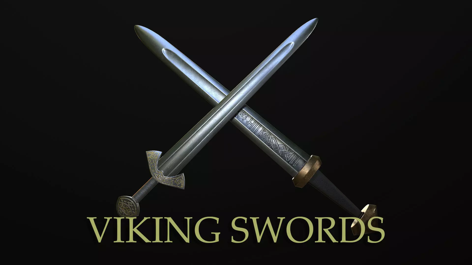 Realistic Low Poly Viking Swords Low-poly 3D model