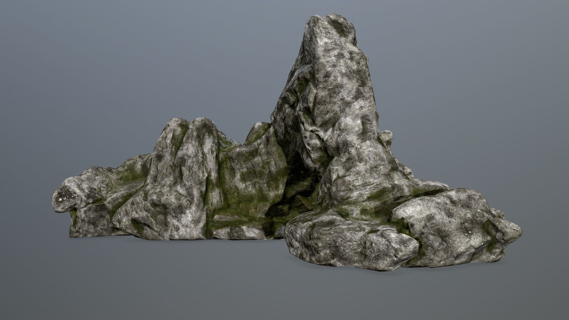 rock gate Low-poly 3D model_2