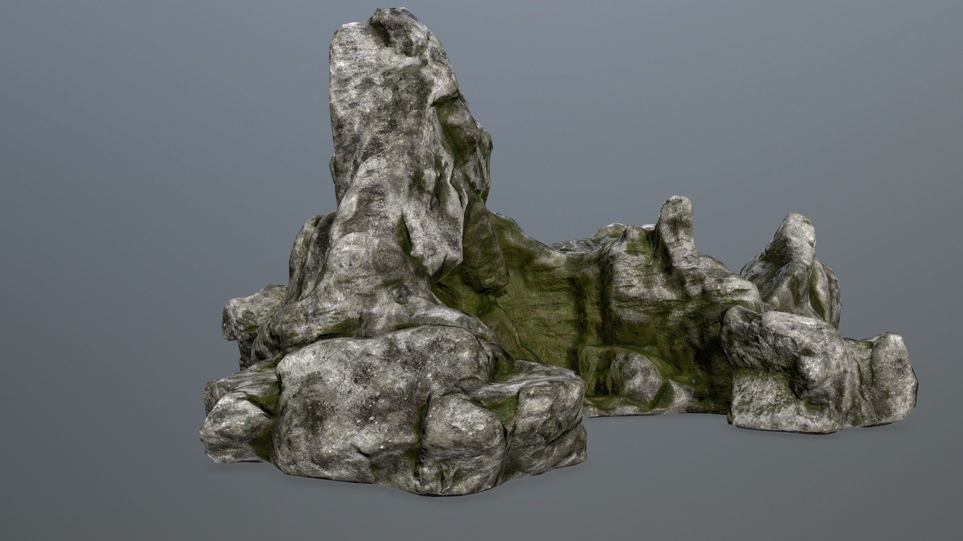 rock gate Low-poly 3D model_1