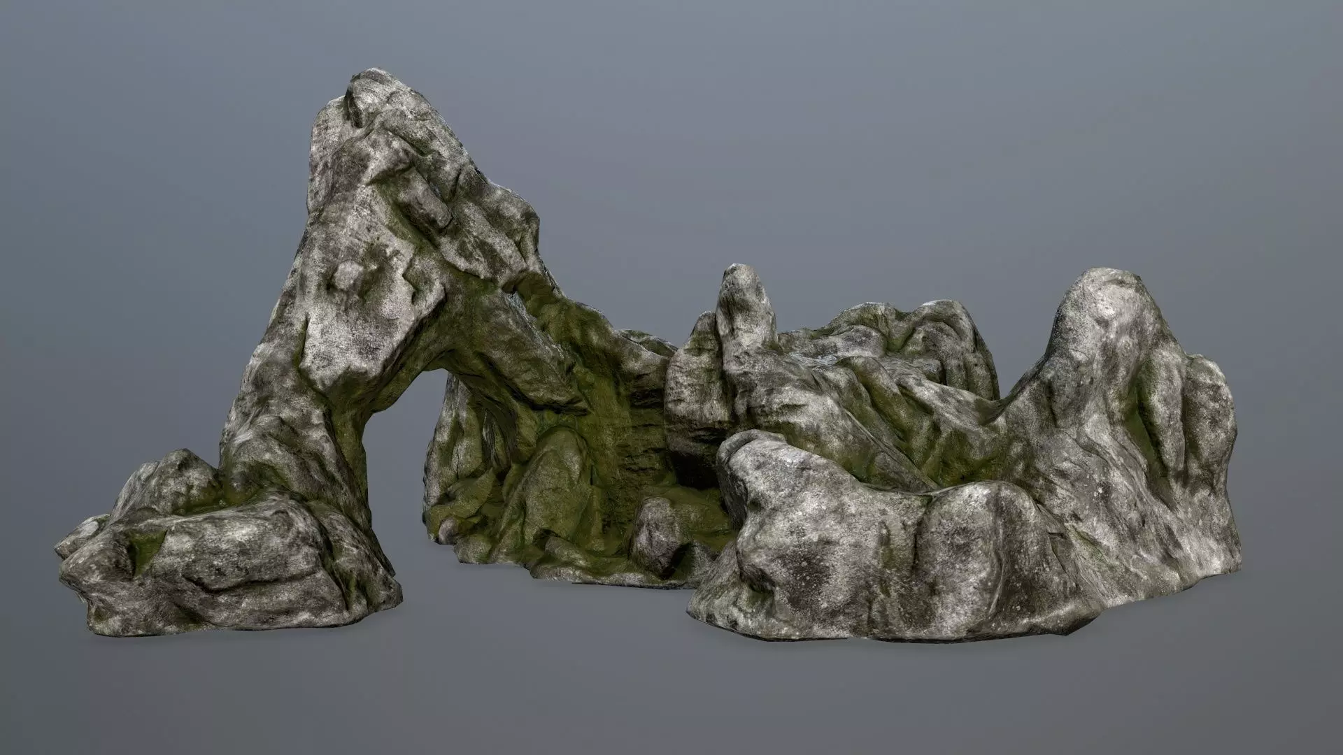 rock gate Low-poly 3D model_0