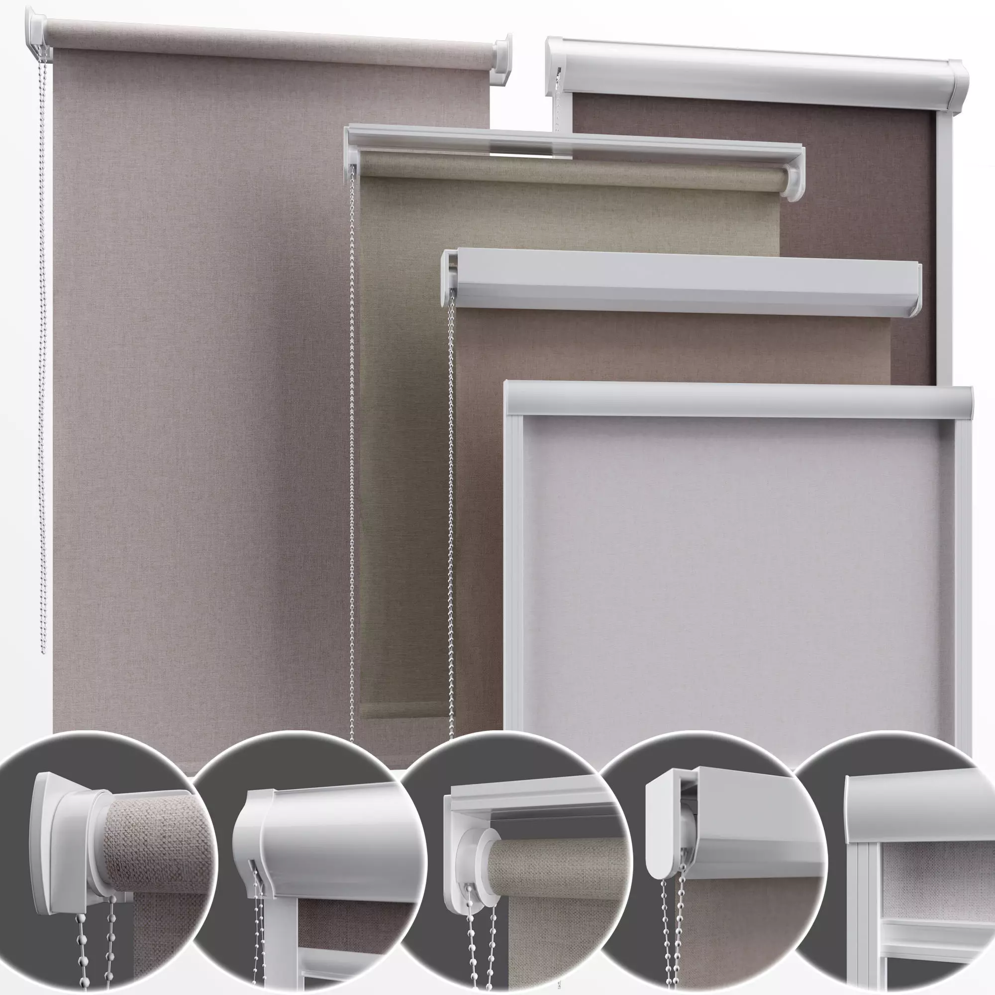 Roller Blinds Set 3D model