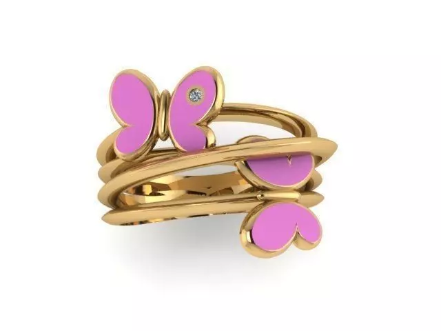 Butterfly ring  3D print model_0