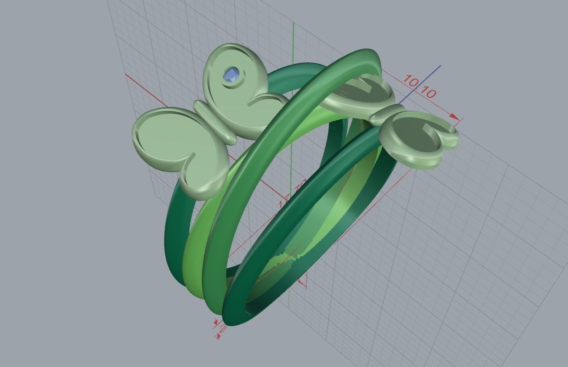 Butterfly ring  3D print model_2