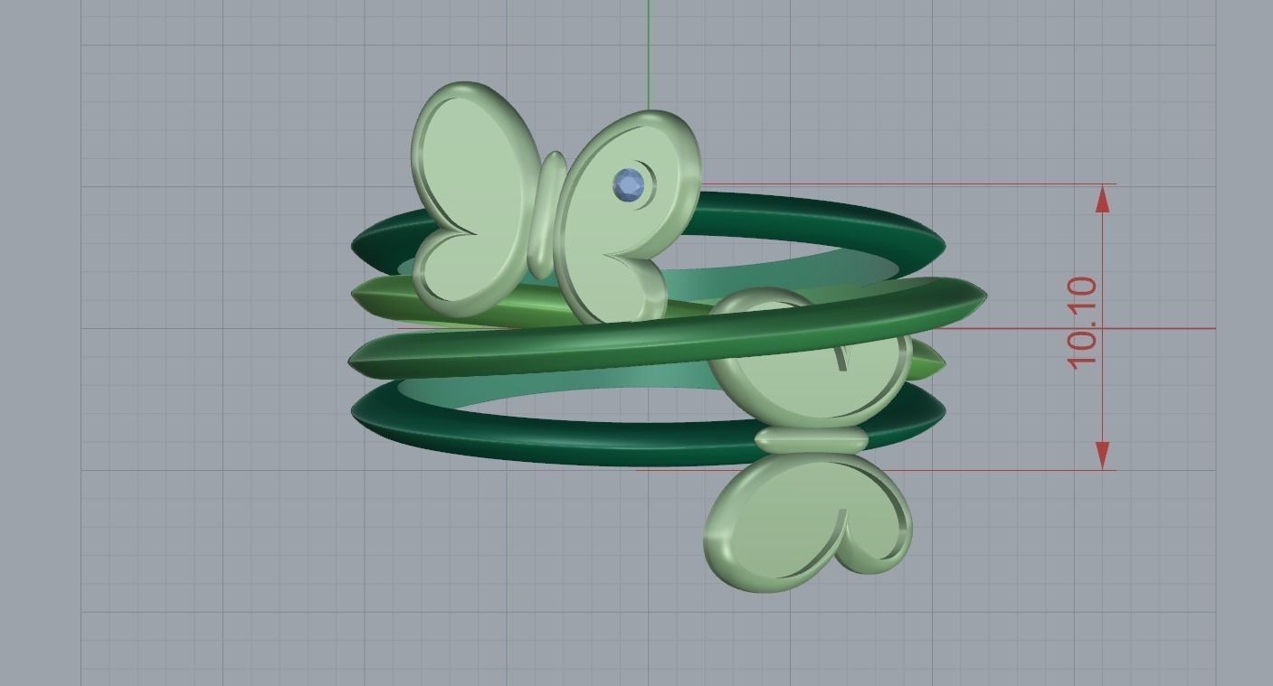 Butterfly ring  3D print model_1