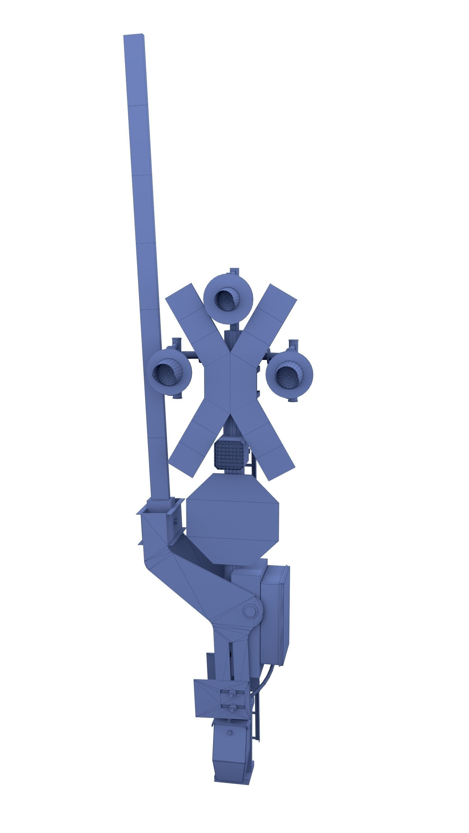 Rail Crossing Traffic Light Weathered 1 3D model_6