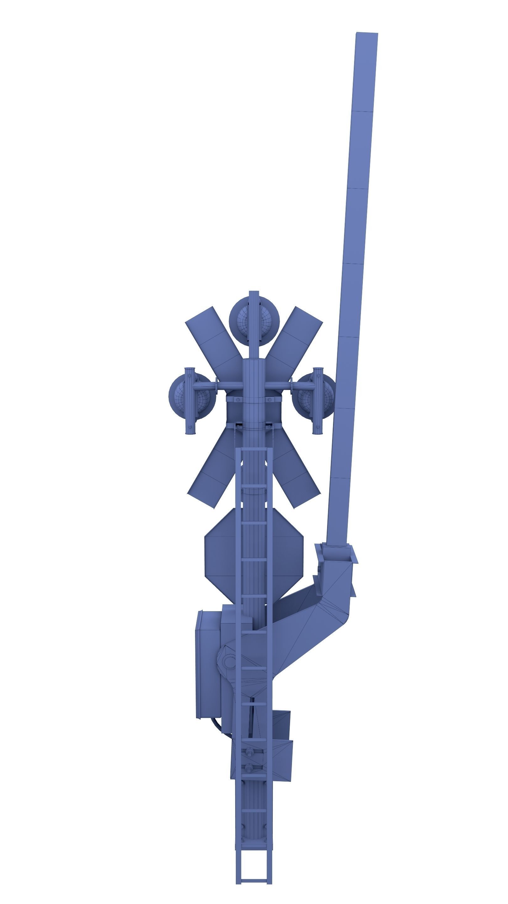 Rail Crossing Traffic Light Weathered 1 3D model_5