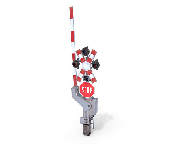 Rail Crossing Traffic Light Weathered 1 3D model