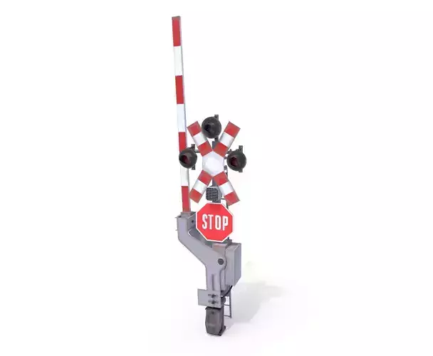 Rail Crossing Traffic Light Weathered 1 3D model