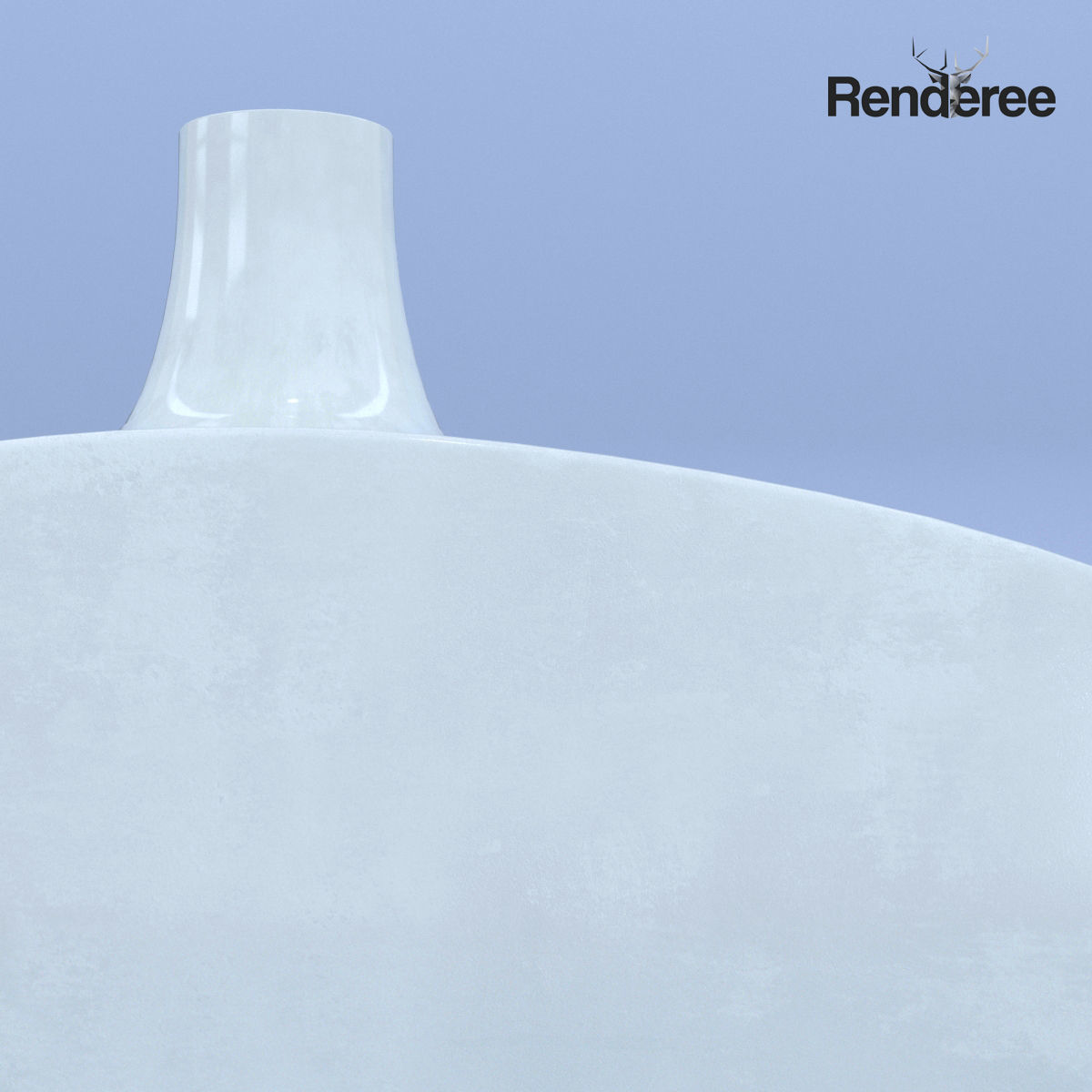 Ceramic White Vase 3D model_4