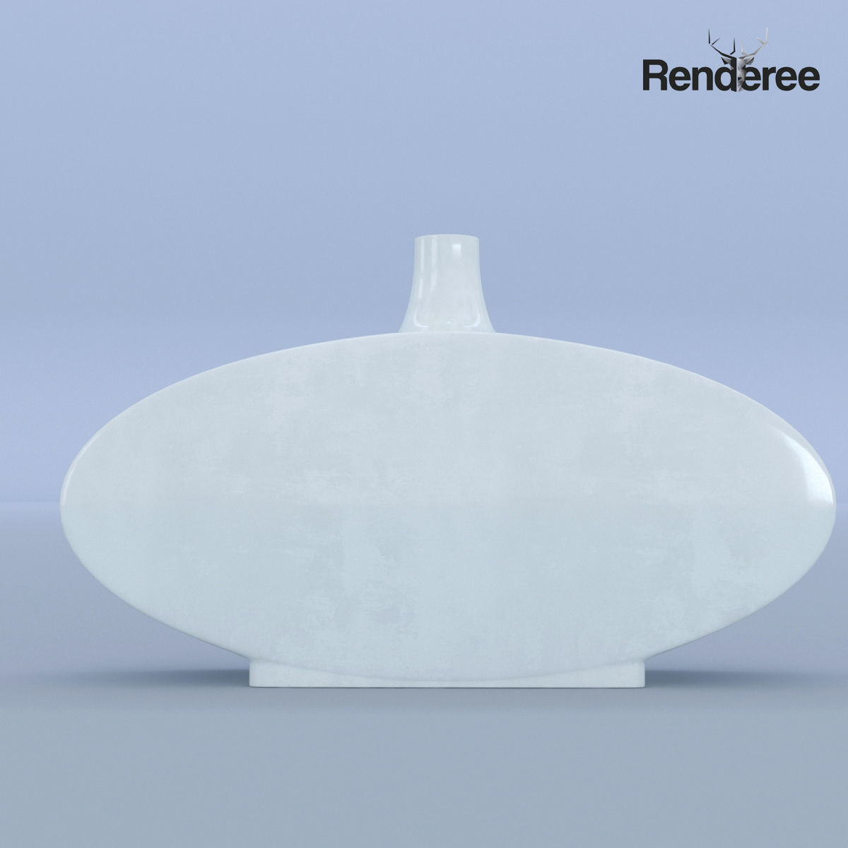 Ceramic White Vase 3D model_1