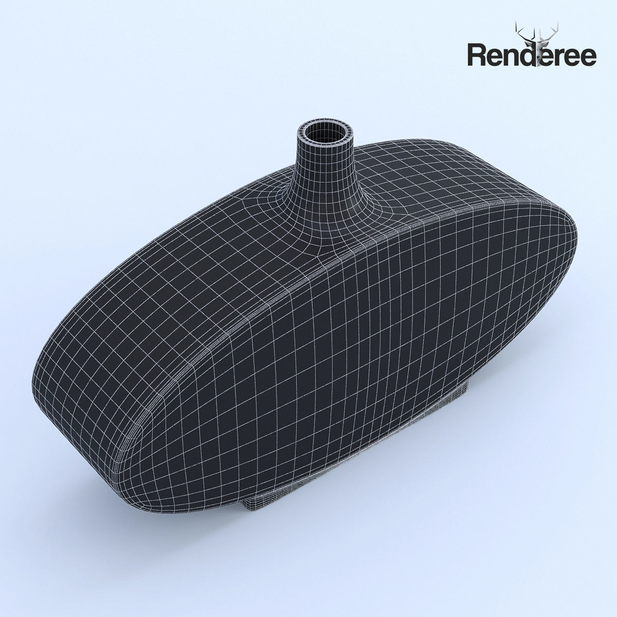 Ceramic White Vase 3D model_5