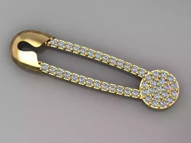   GC GOLD H005-  NEEDLE Diamond Gold NECKLACE