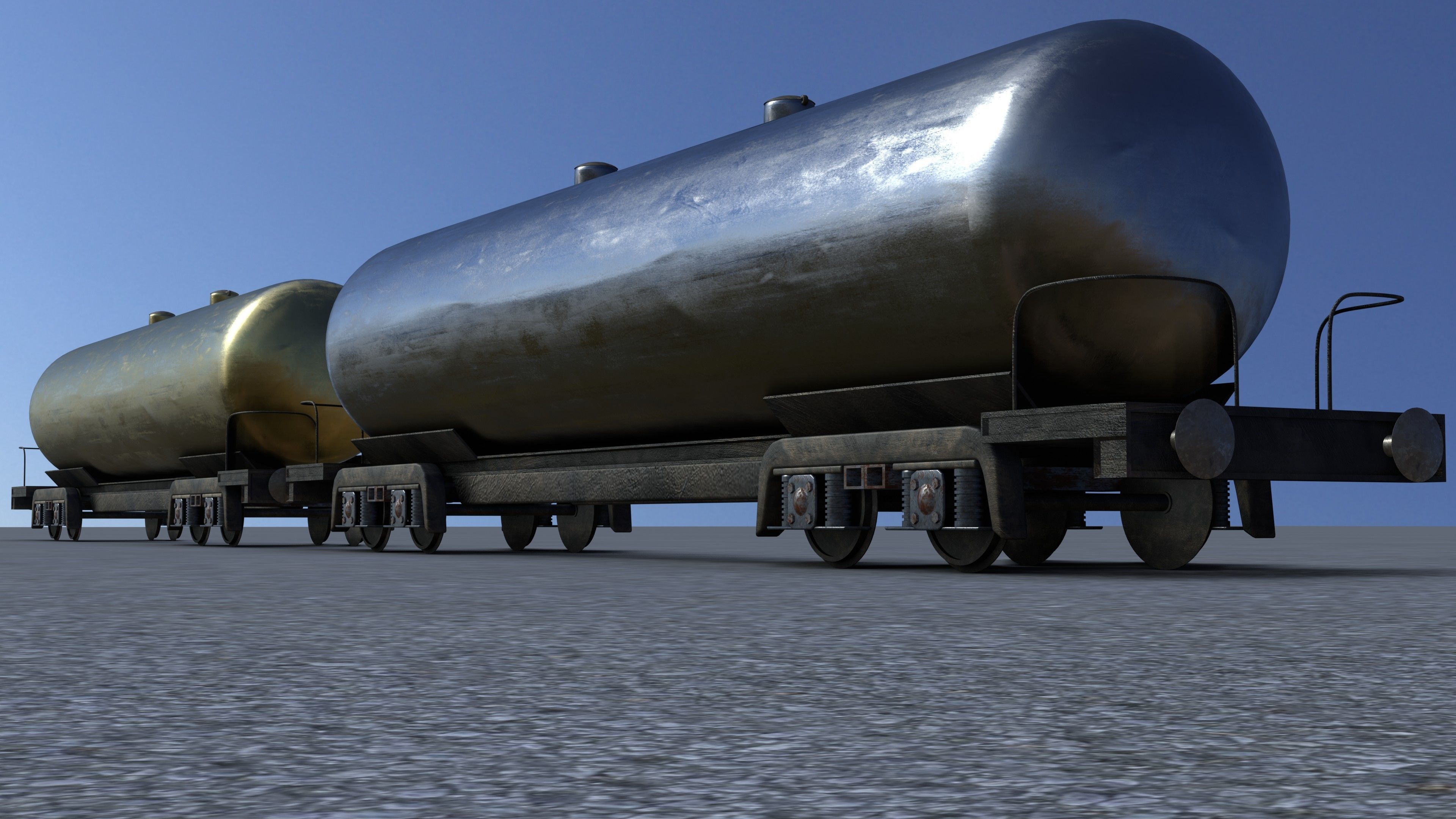 3D model Train wagon complete textures and material model VR / AR / low