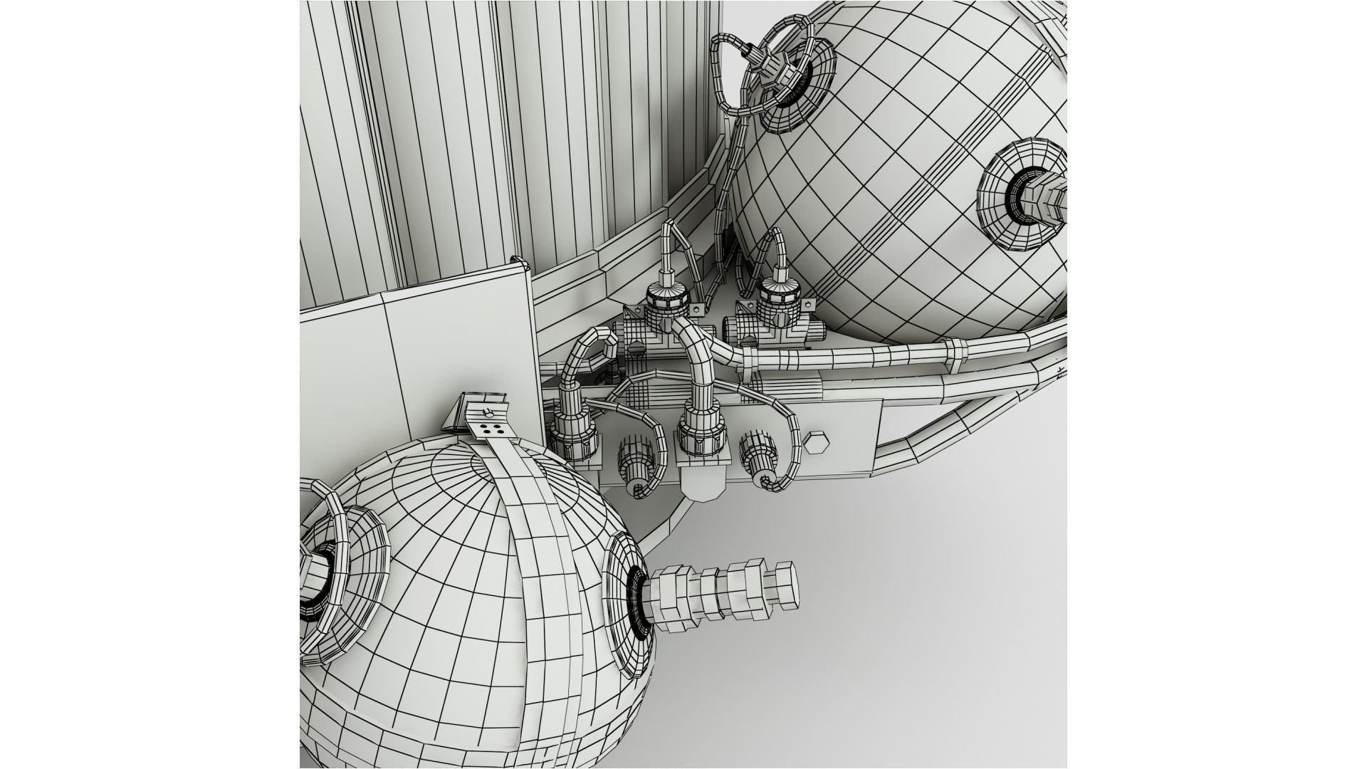 Inflatable airlock of spacecraft Voskhod-2 3D model_16