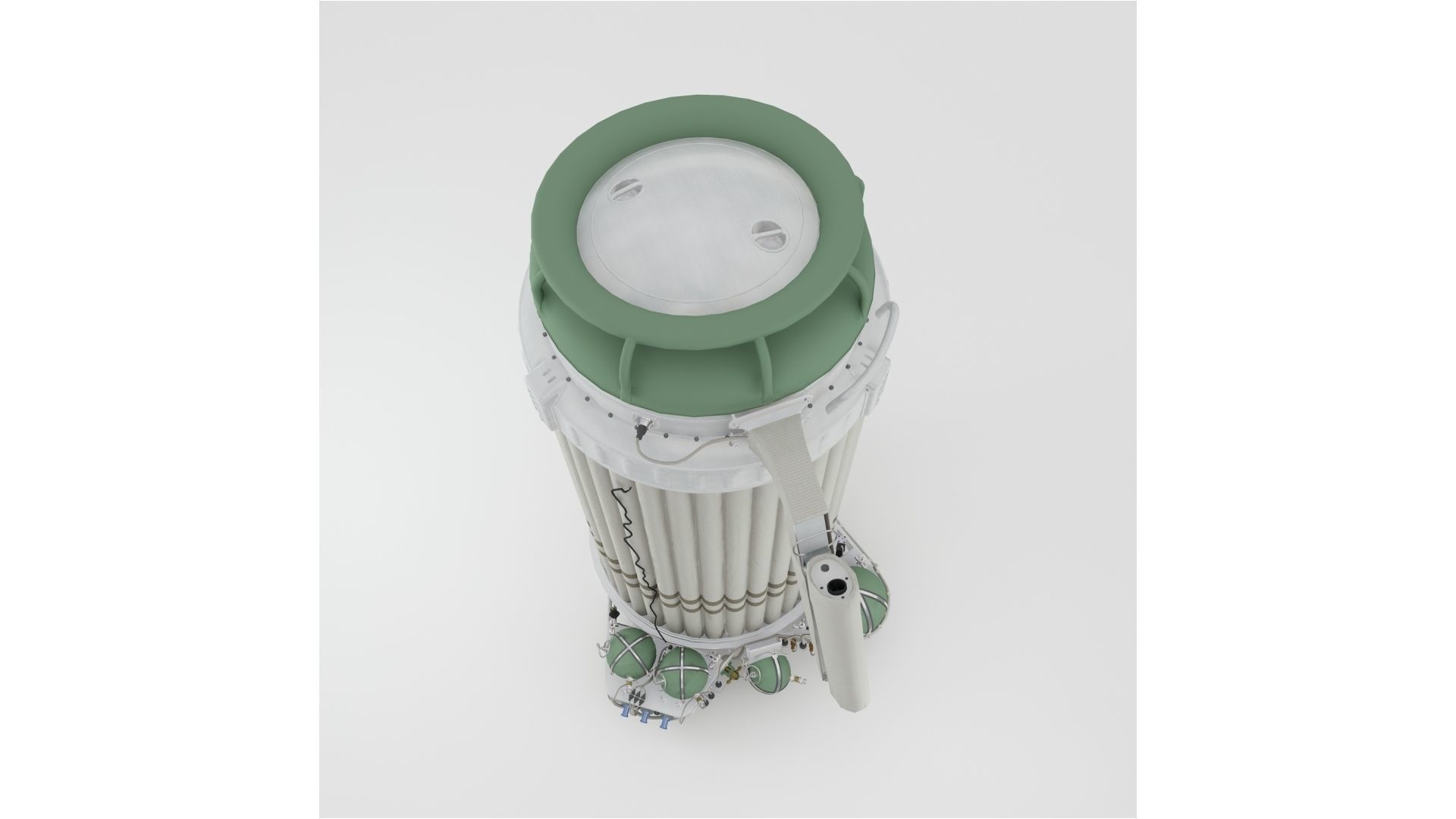 Inflatable airlock of spacecraft Voskhod-2 3D model_2