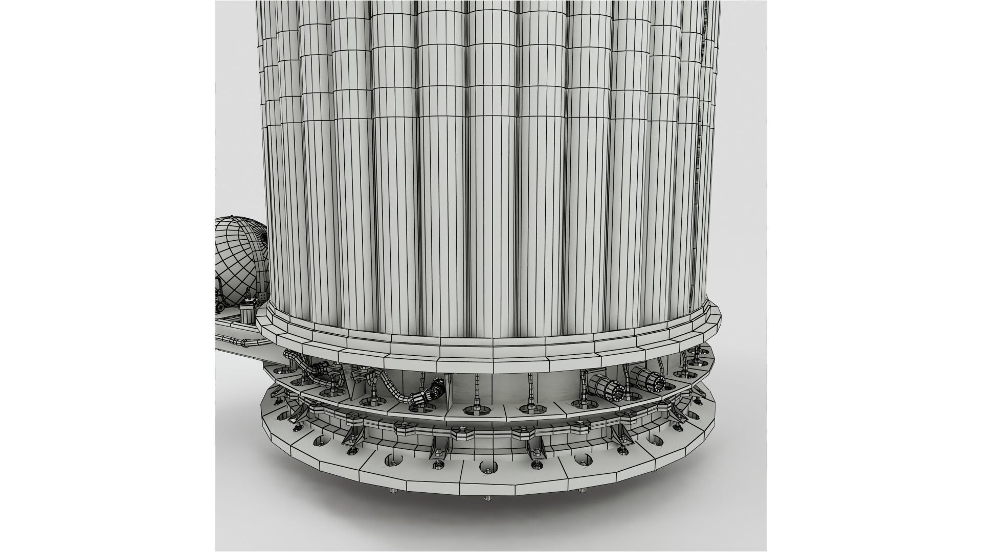 Inflatable airlock of spacecraft Voskhod-2 3D model_13