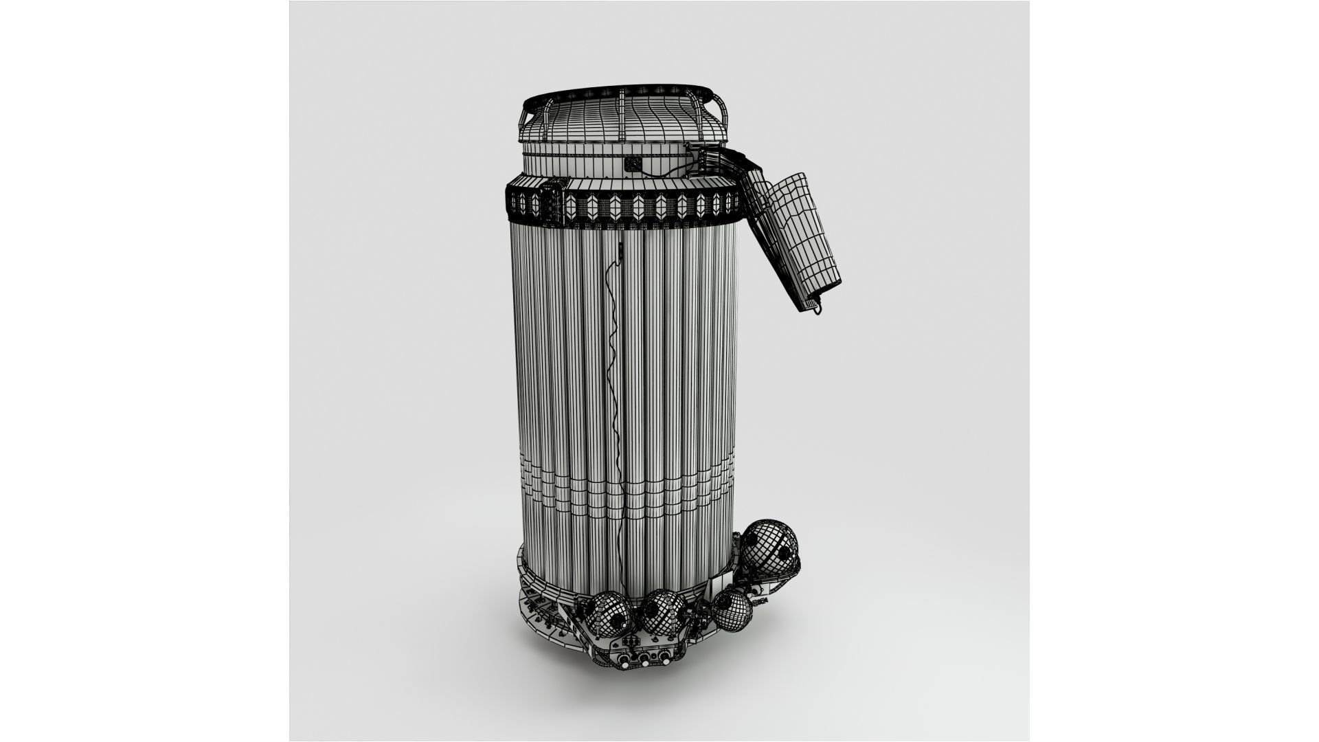 Inflatable airlock of spacecraft Voskhod-2 3D model_10