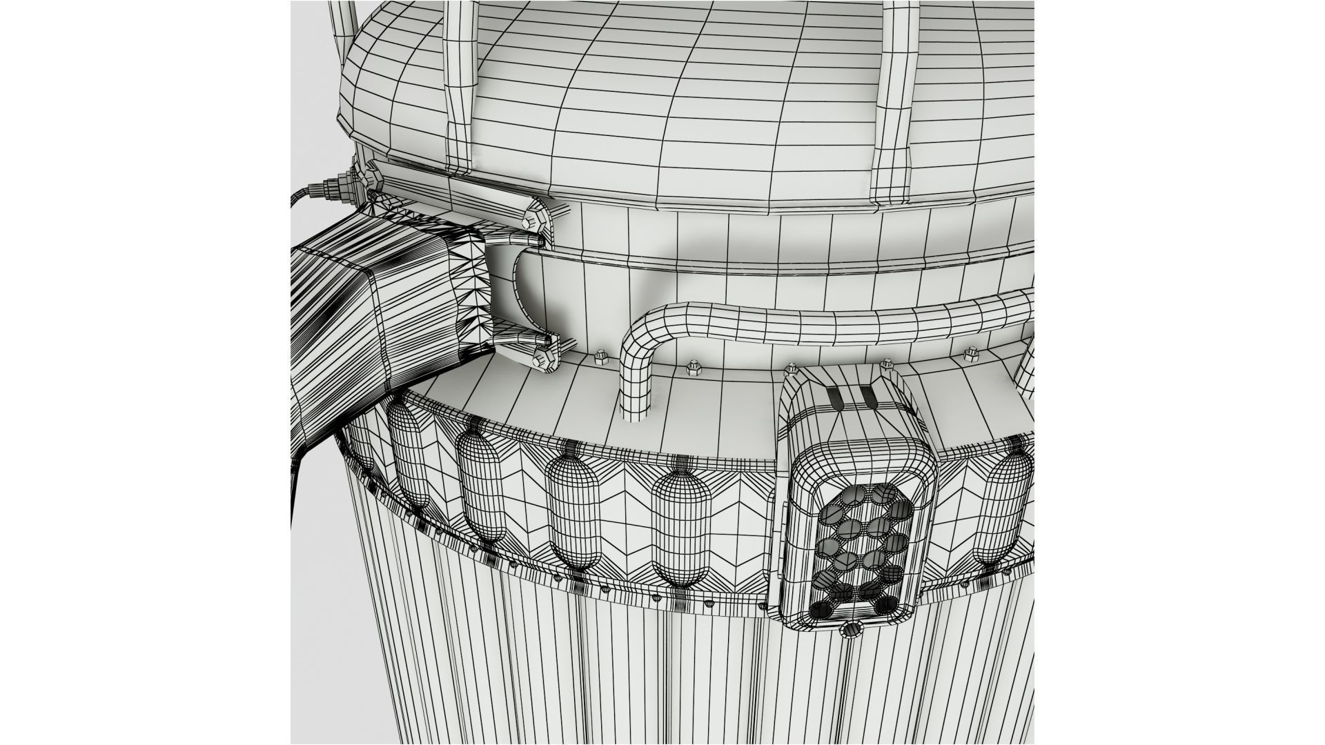 Inflatable airlock of spacecraft Voskhod-2 3D model_18