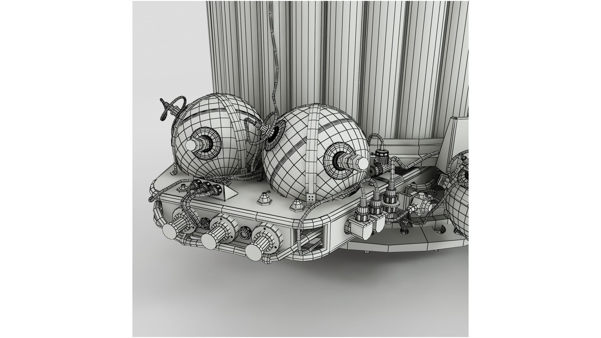 Inflatable airlock of spacecraft Voskhod-2 3D model_11