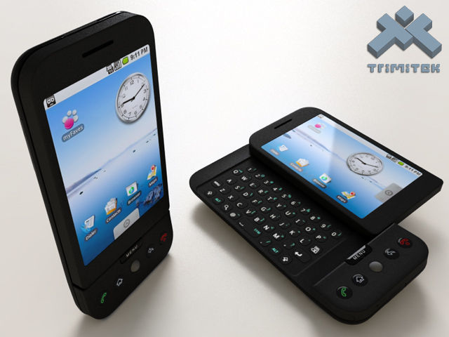 HTC Dream G1 Google Android phone - 2008 3D model_4