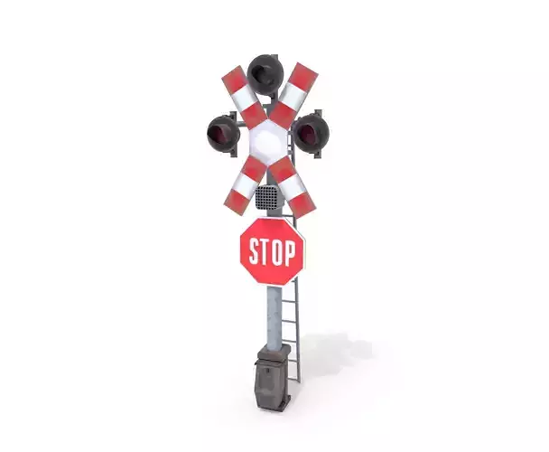 Rail Crossing Traffic Light Weathered 4