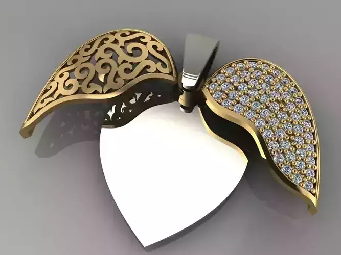   GC GOLD  H008-  Heart Diamond Gold NECKLACE