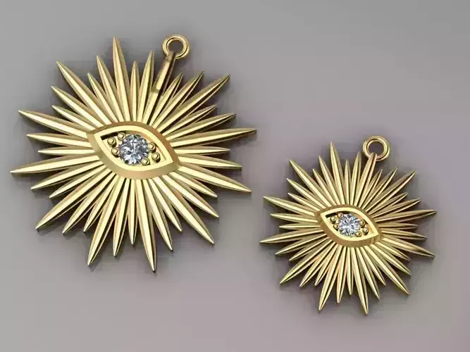    GC GOLD H009-  Eye  Diamond Gold necklace 3D print model