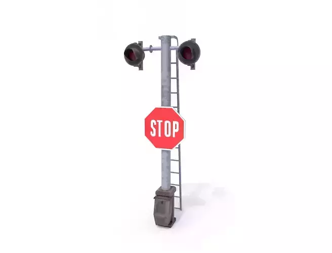 Rail Crossing Traffic Light Weathered 5