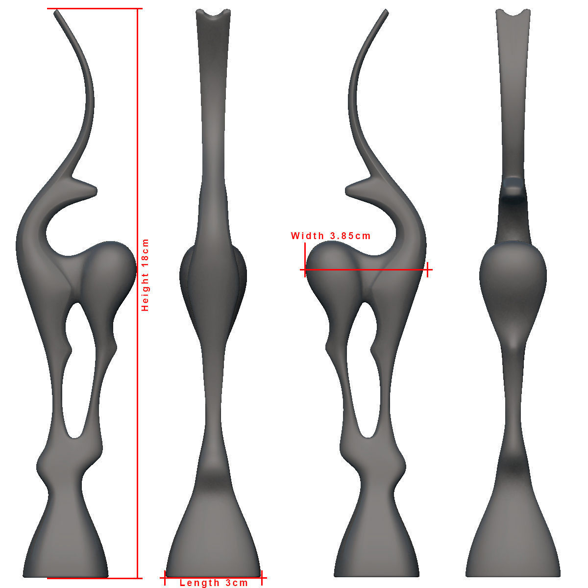 Deer Standing Deco 3D print model_13