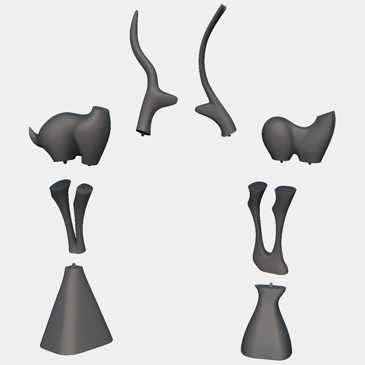 Deer Standing Deco 3D print model_10