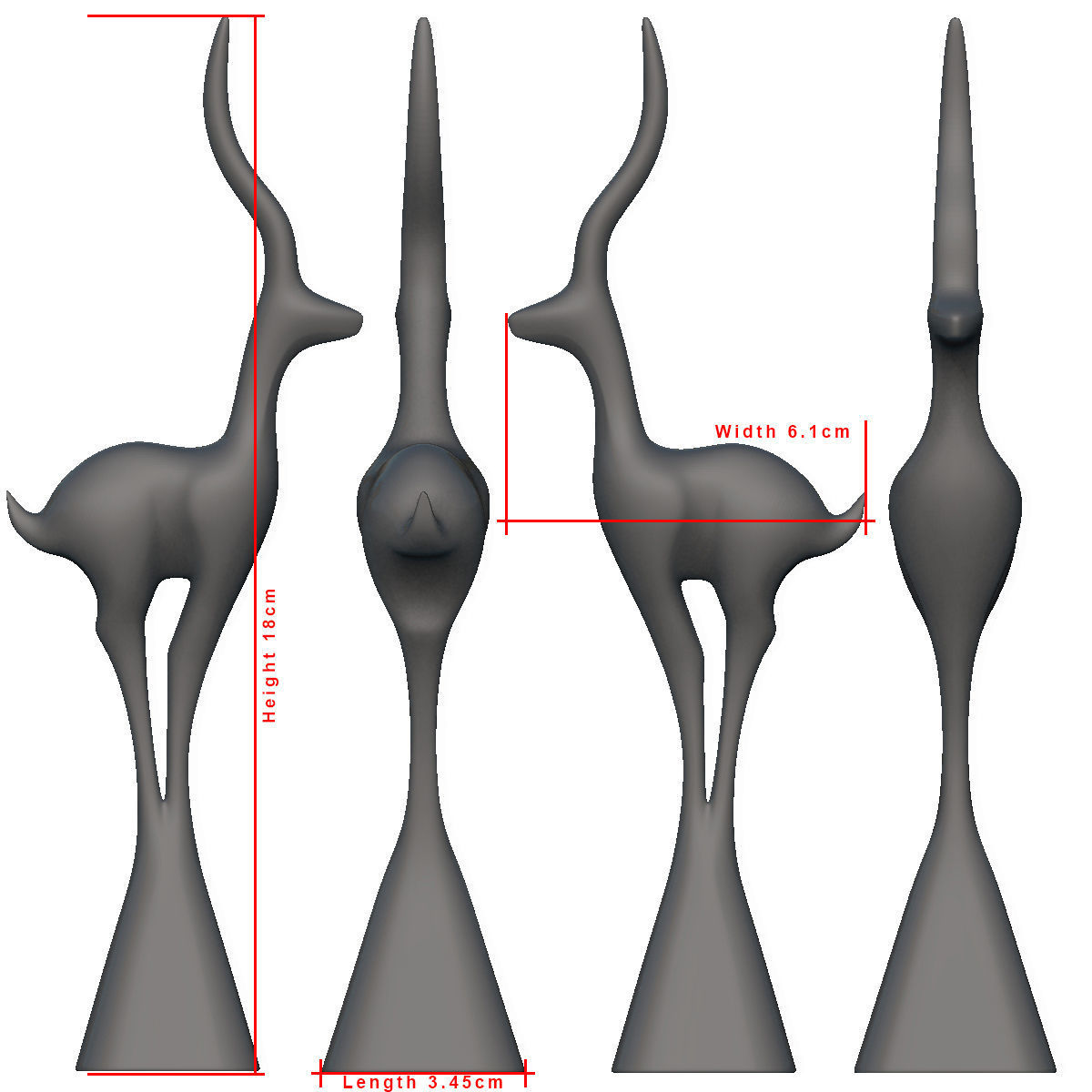 Deer Standing Deco 3D print model_14