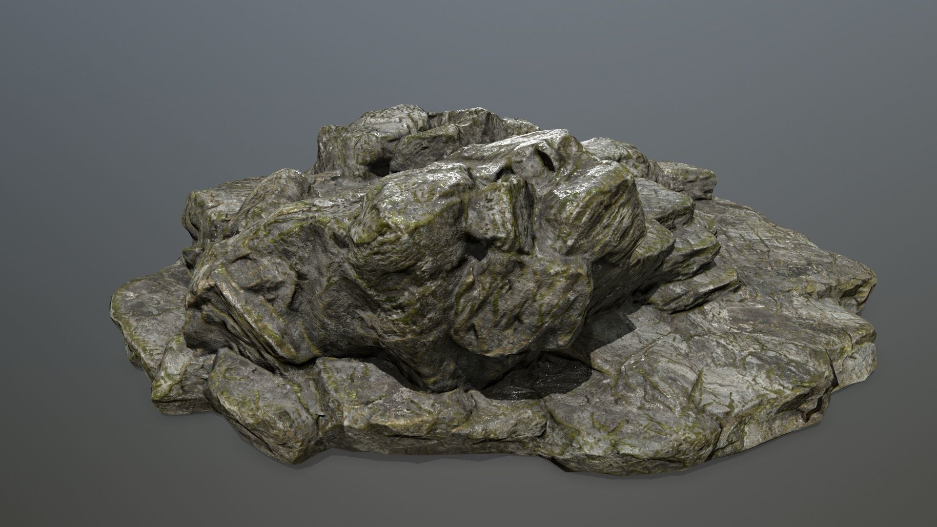 Rock 7 Low-poly 3D model_4