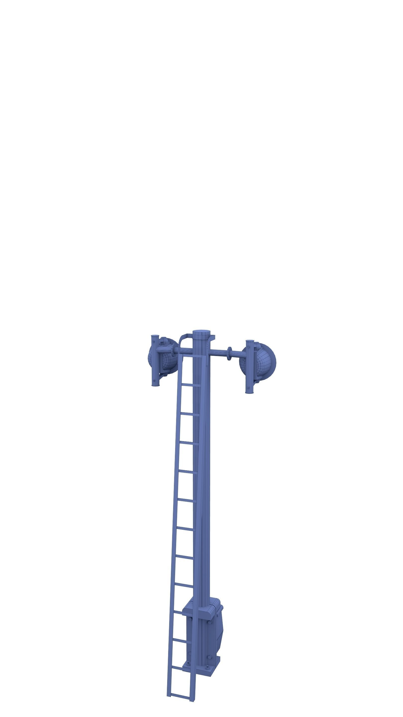 Rail Crossing Traffic Light Weathered 6 3D model_5