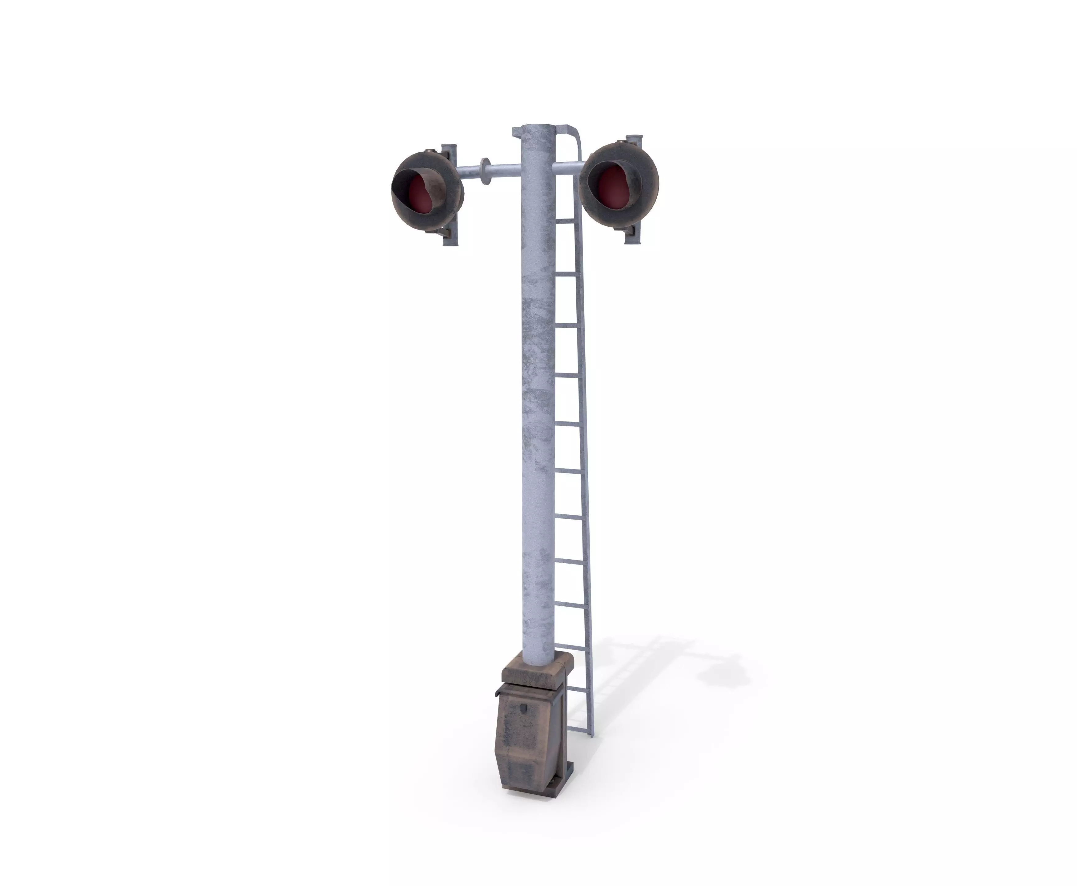 Rail Crossing Traffic Light Weathered 6 3D model_0