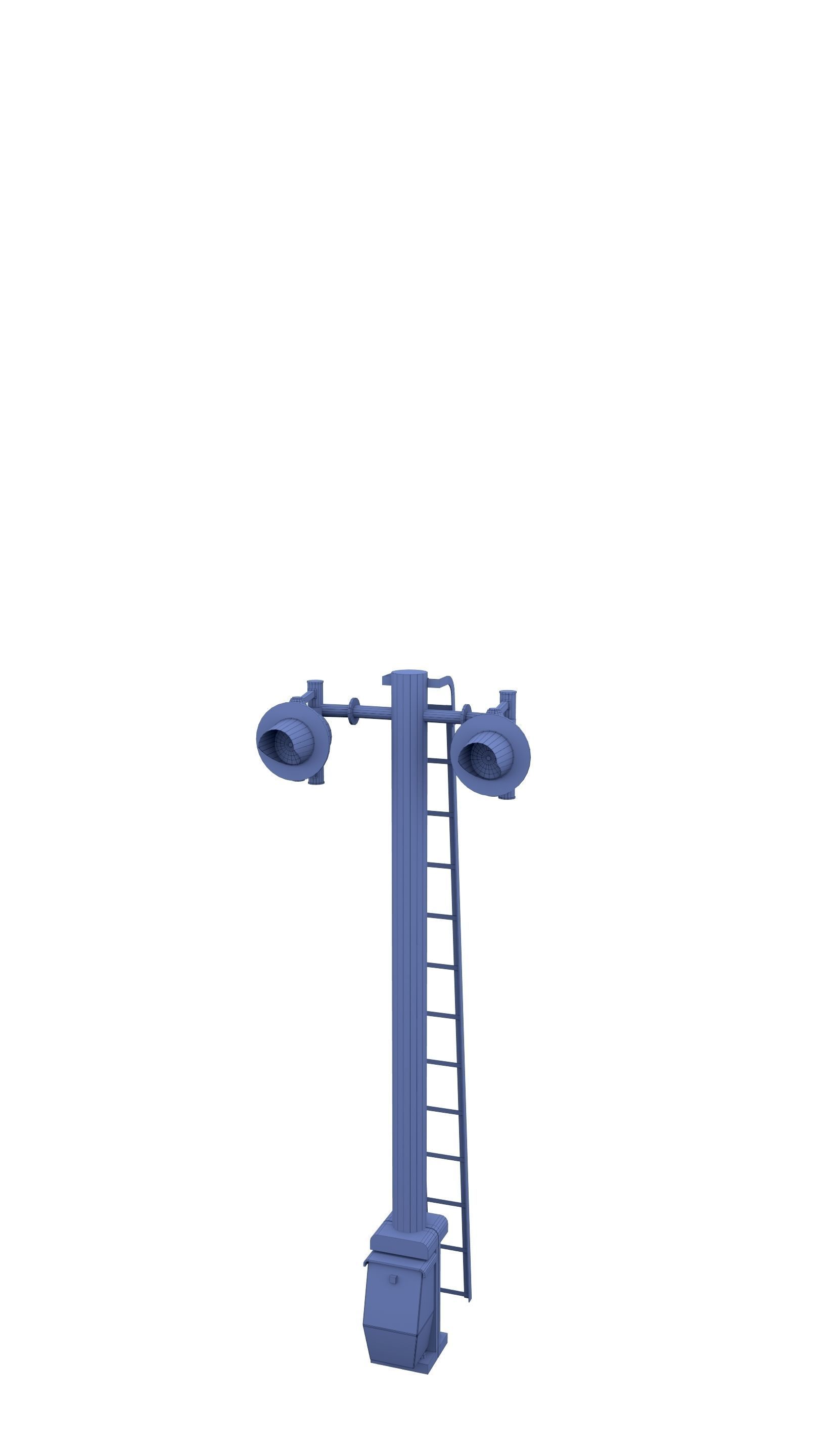 Rail Crossing Traffic Light Weathered 6 3D model_4