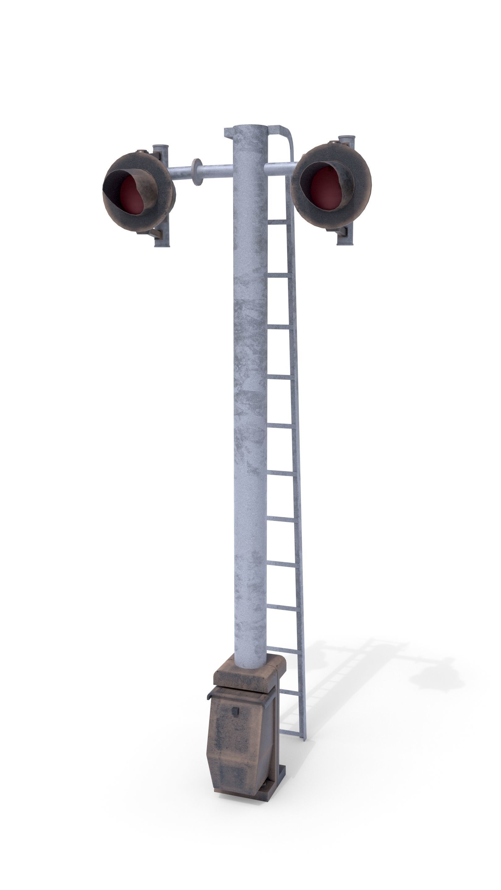 Rail Crossing Traffic Light Weathered 6 3D model_1