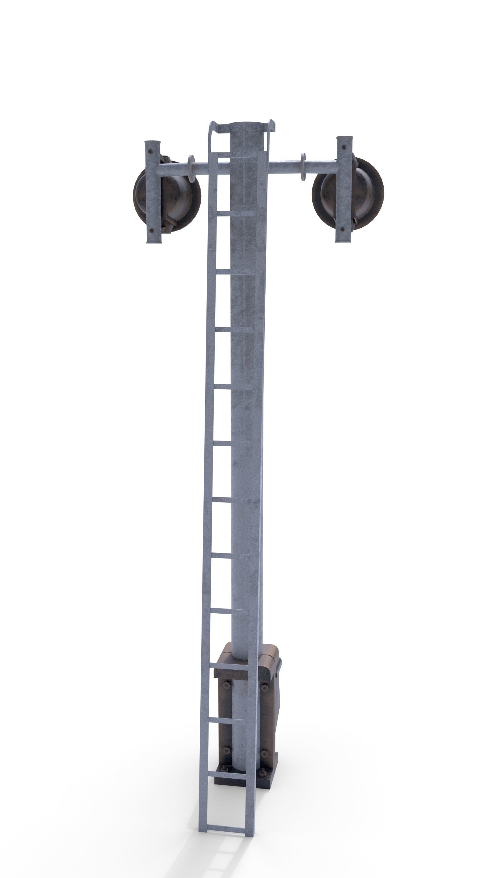 Rail Crossing Traffic Light Weathered 6 3D model_2