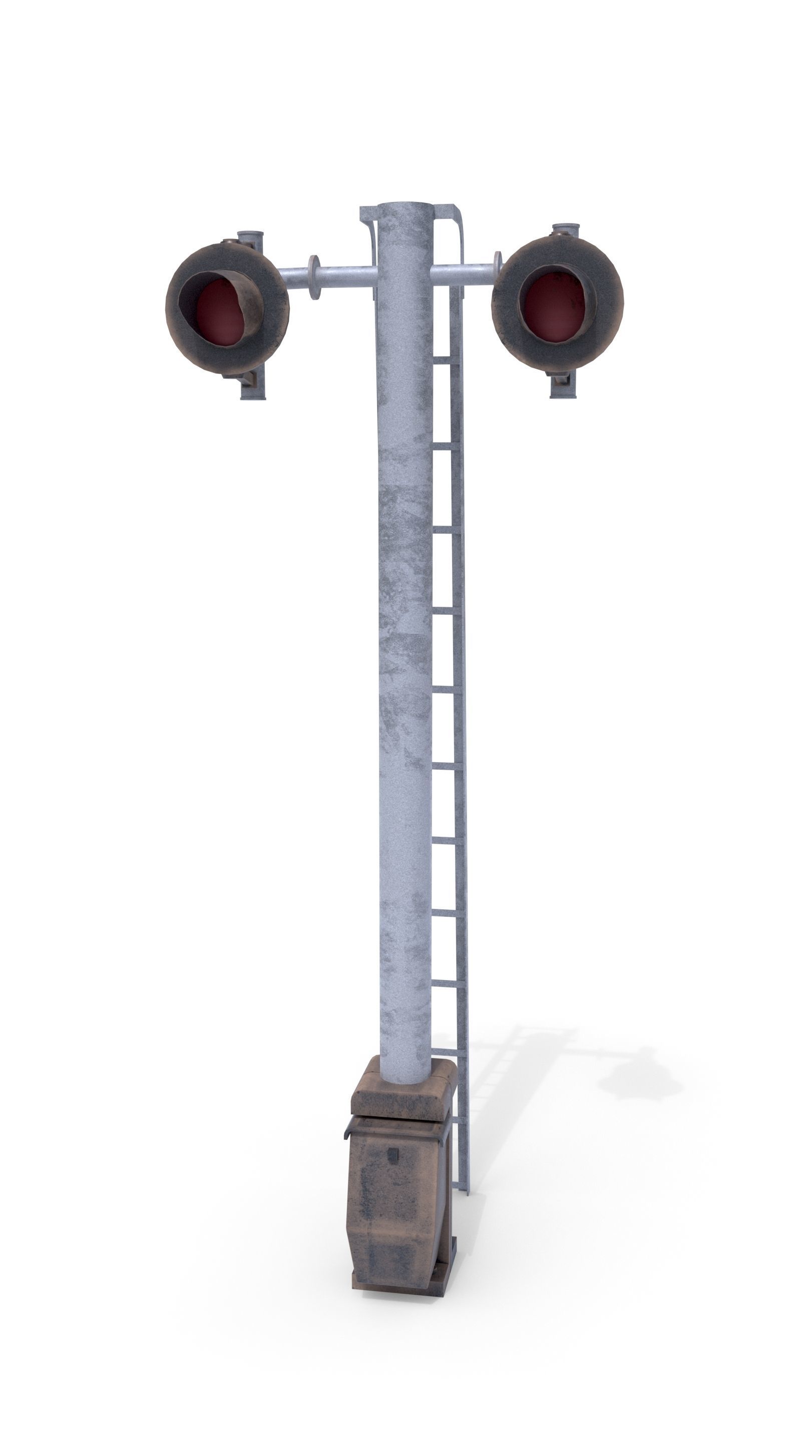 Rail Crossing Traffic Light Weathered 6 3D model_3