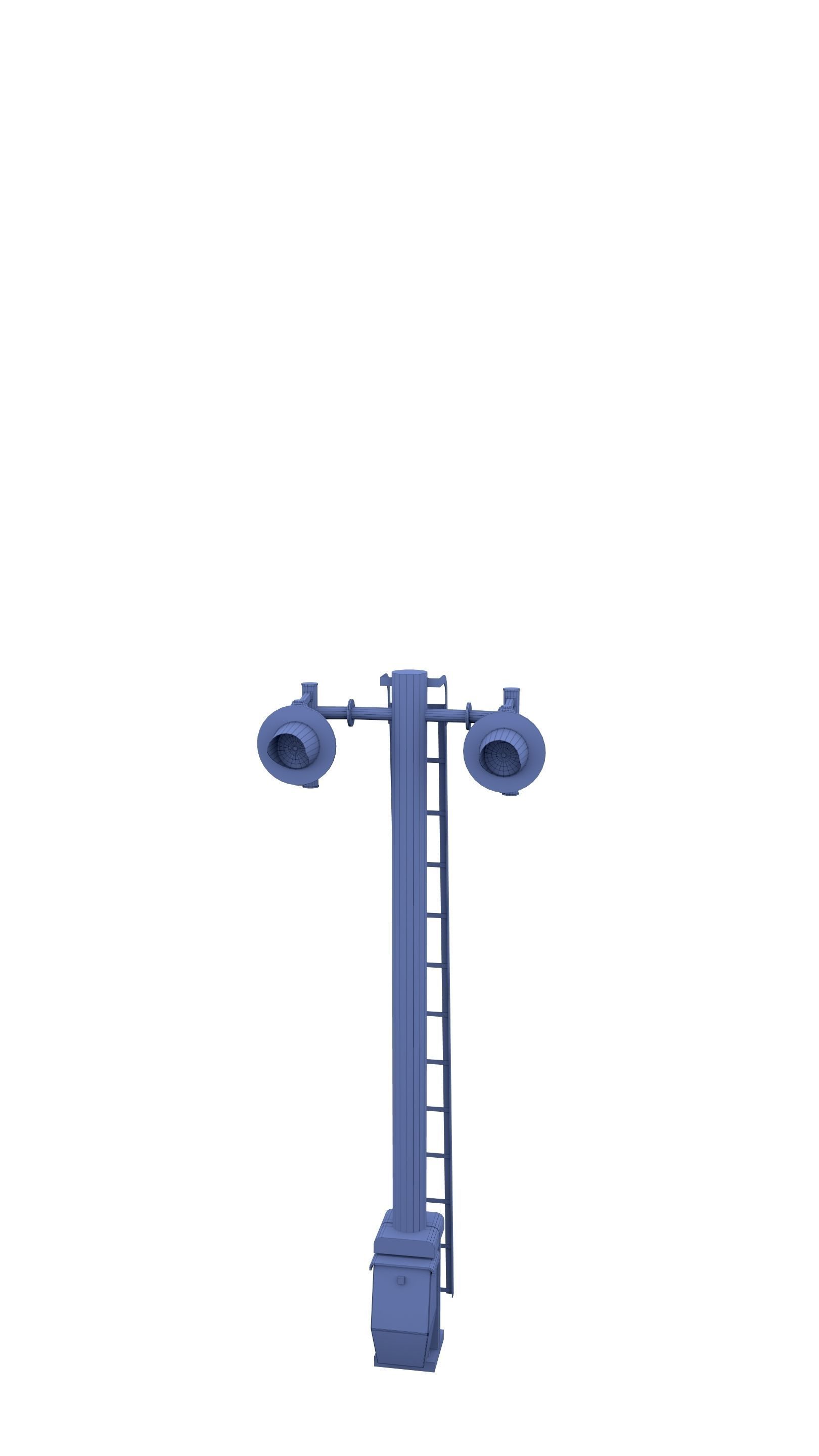 Rail Crossing Traffic Light Weathered 6 3D model_6