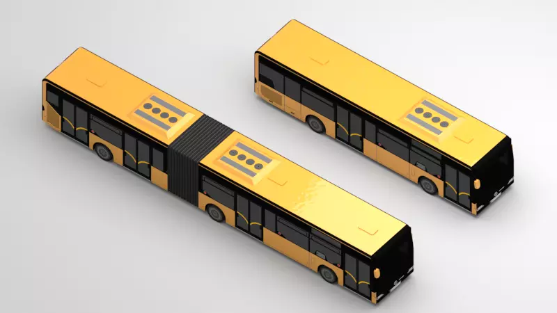 Low poly bus two buses 3D model