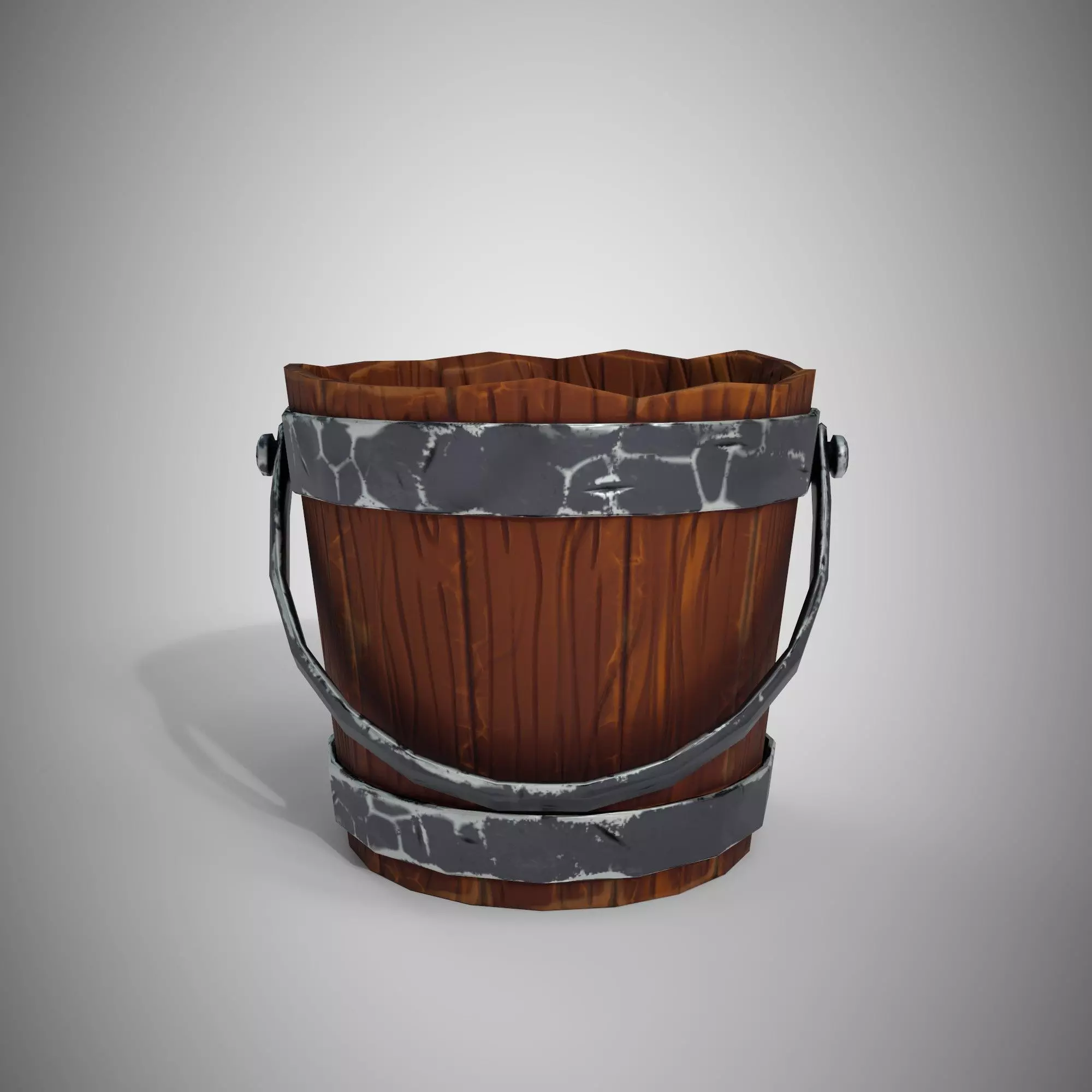 Stylized Bucket Low-poly 3D model_0